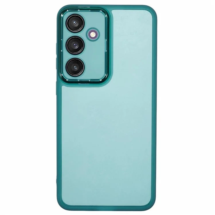 WANLONFENG DKSM Series for Samsung Galaxy S23 FE TPU Case Electroplated Frame Phone Cover with Tempered Glass