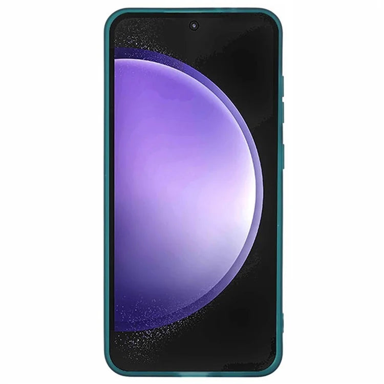 WANLONFENG DKSM Series for Samsung Galaxy S23 FE TPU Case Electroplated Frame Phone Cover with Tempered Glass