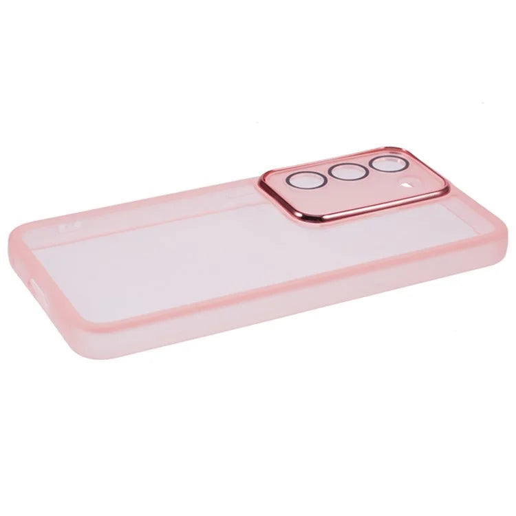 WANLONFENG DKSM Series for Samsung Galaxy S23+ TPU Case Electroplated Frame Phone Cover with Tempered Glass