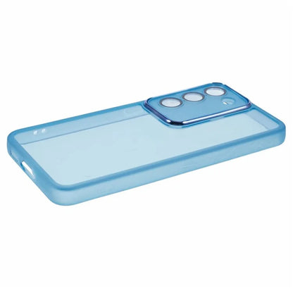 WANLONFENG DKSM Series for Samsung Galaxy S23+ TPU Case Electroplated Frame Phone Cover with Tempered Glass