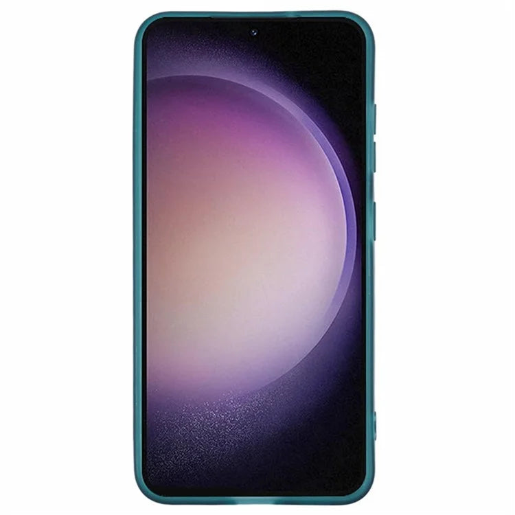 WANLONFENG DKSM Series for Samsung Galaxy S23+ TPU Case Electroplated Frame Phone Cover with Tempered Glass