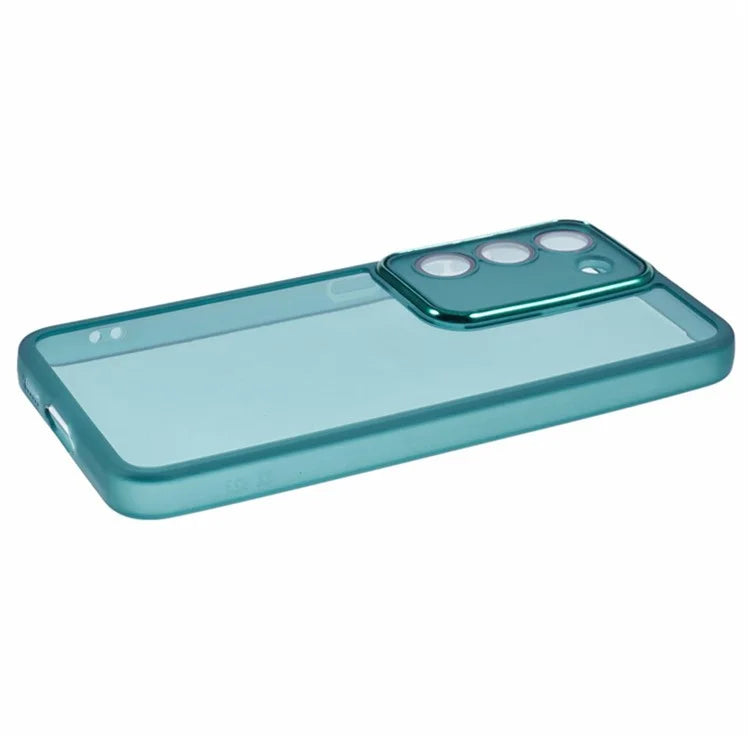 WANLONFENG DKSM Series for Samsung Galaxy S23+ TPU Case Electroplated Frame Phone Cover with Tempered Glass