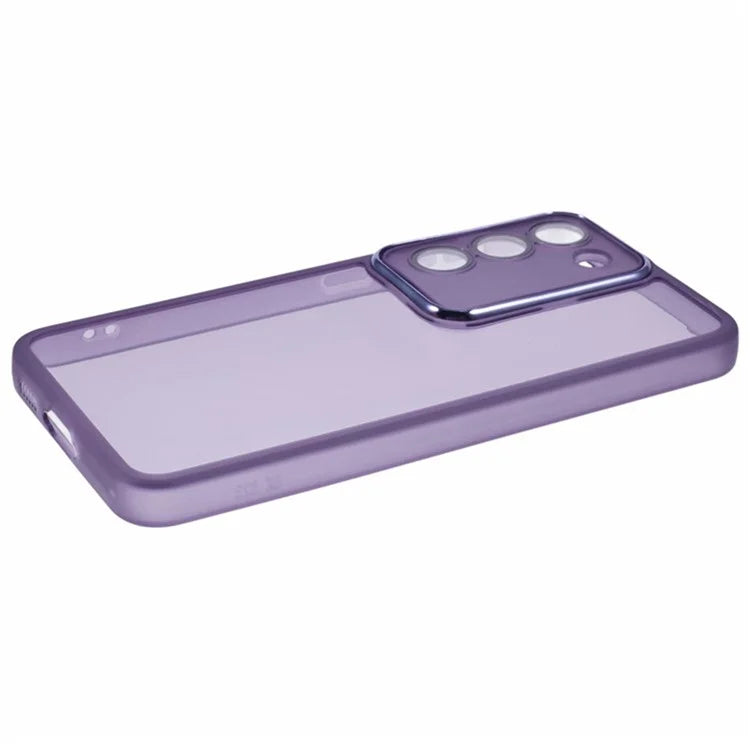 WANLONFENG DKSM Series for Samsung Galaxy S23+ TPU Case Electroplated Frame Phone Cover with Tempered Glass