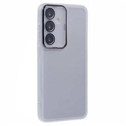 WANLONFENG DKSM Series for Samsung Galaxy A35 5G TPU Case Electroplated Frame Phone Cover with Tempered Glass