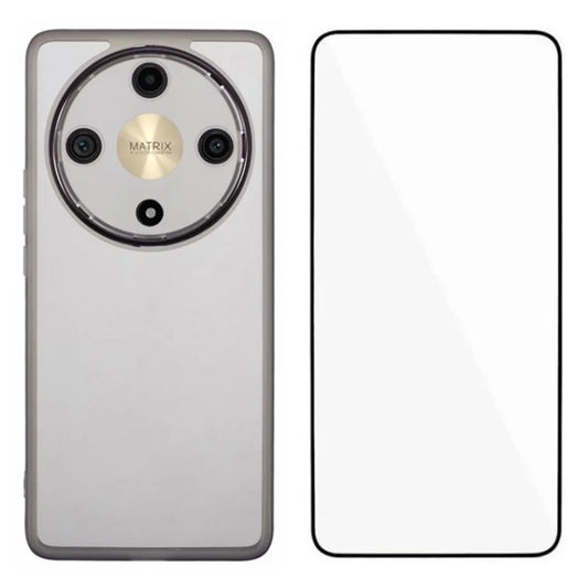 WANLONFENG DKSM Series for Honor X9b 5G TPU Case Electroplated Frame Phone Cover with Tempered Glass