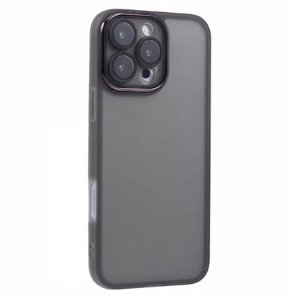WANLONFENG DKSM Series for iPhone 16 Pro Max TPU Case Electroplated Frame Phone Cover with Tempered Glass