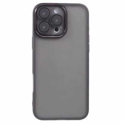 WANLONFENG DKSM Series for iPhone 16 Pro Max TPU Case Electroplated Frame Phone Cover with Tempered Glass