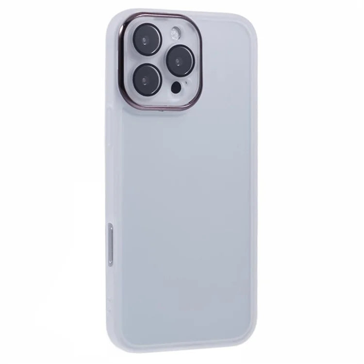 WANLONFENG DKSM Series for iPhone 16 Pro Max TPU Case Electroplated Frame Phone Cover with Tempered Glass
