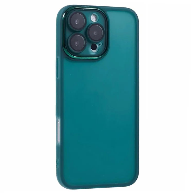 WANLONFENG DKSM Series for iPhone 16 Pro Max TPU Case Electroplated Frame Phone Cover with Tempered Glass