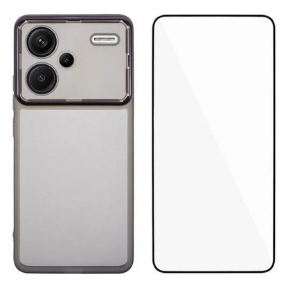 WANLONFENG DKSM Series for Xiaomi Redmi Note 13 Pro+ 5G TPU Case Electroplated Frame Phone Cover with Tempered Glass