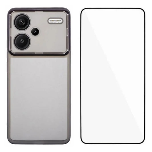 WANLONFENG DKSM Series for Xiaomi Redmi Note 13 Pro+ 5G TPU Case Electroplated Frame Phone Cover with Tempered Glass