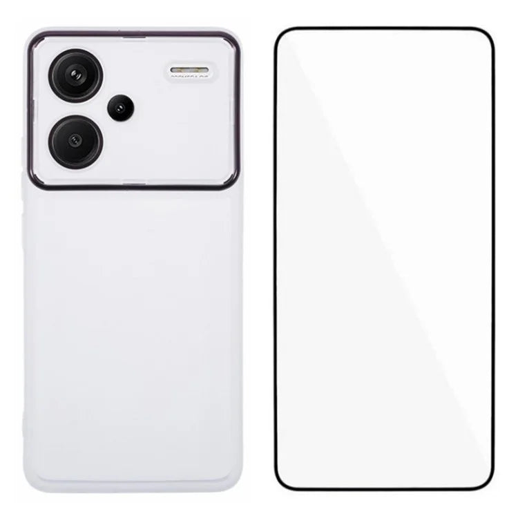WANLONFENG DKSM Series for Xiaomi Redmi Note 13 Pro+ 5G TPU Case Electroplated Frame Phone Cover with Tempered Glass