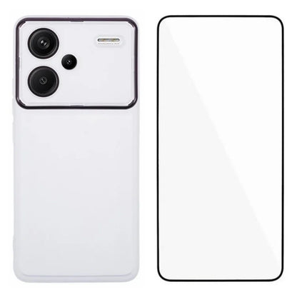 WANLONFENG DKSM Series for Xiaomi Redmi Note 13 Pro+ 5G TPU Case Electroplated Frame Phone Cover with Tempered Glass