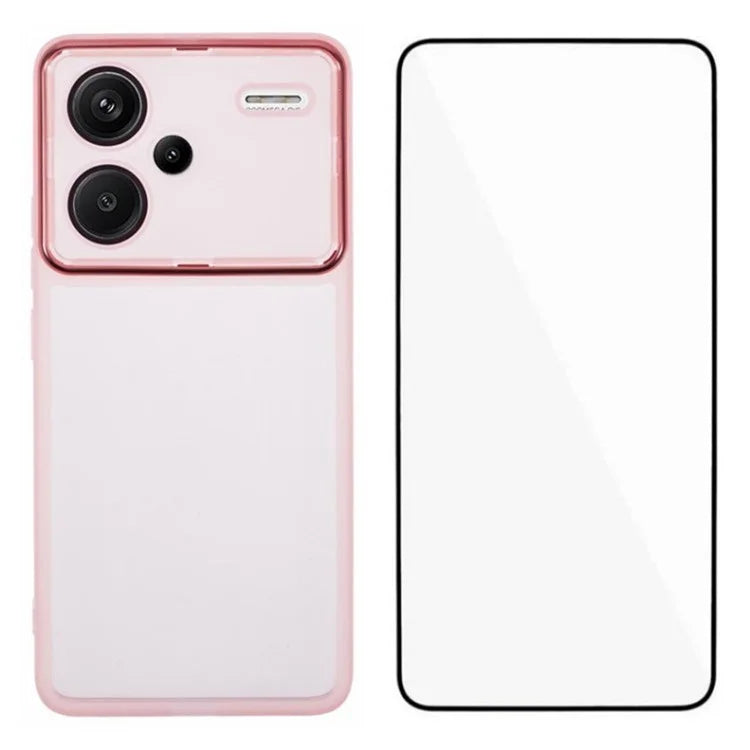 WANLONFENG DKSM Series for Xiaomi Redmi Note 13 Pro+ 5G TPU Case Electroplated Frame Phone Cover with Tempered Glass