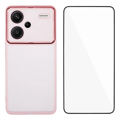 WANLONFENG DKSM Series for Xiaomi Redmi Note 13 Pro+ 5G TPU Case Electroplated Frame Phone Cover with Tempered Glass