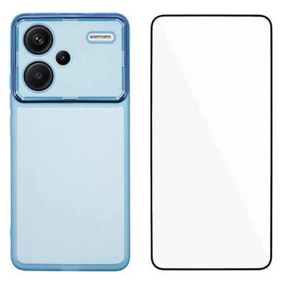 WANLONFENG DKSM Series for Xiaomi Redmi Note 13 Pro+ 5G TPU Case Electroplated Frame Phone Cover with Tempered Glass