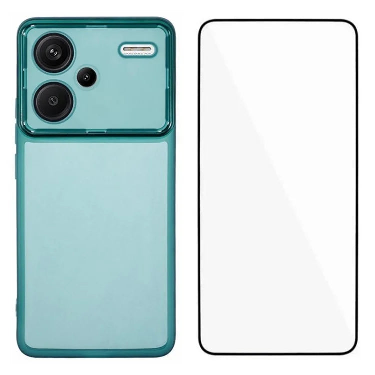 WANLONFENG DKSM Series for Xiaomi Redmi Note 13 Pro+ 5G TPU Case Electroplated Frame Phone Cover with Tempered Glass