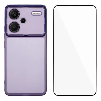 WANLONFENG DKSM Series for Xiaomi Redmi Note 13 Pro+ 5G TPU Case Electroplated Frame Phone Cover with Tempered Glass