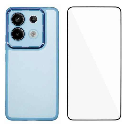 WANLONFENG DKSM Series for Xiaomi Poco X6 5G  /  Redmi Note 13 Pro 5G TPU Case Electroplated Frame with Tempered Glass