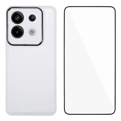 WANLONFENG DKSM Series for Xiaomi Poco X6 5G  /  Redmi Note 13 Pro 5G TPU Case Electroplated Frame with Tempered Glass