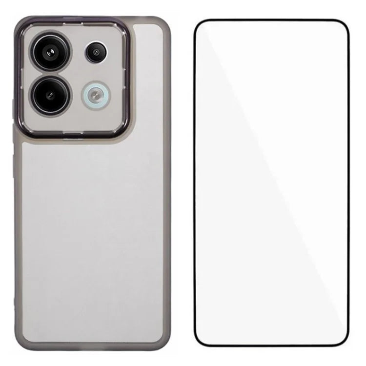 WANLONFENG DKSM Series for Xiaomi Poco X6 5G  /  Redmi Note 13 Pro 5G TPU Case Electroplated Frame with Tempered Glass