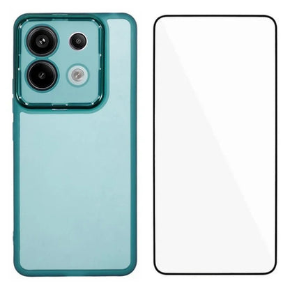 WANLONFENG DKSM Series for Xiaomi Poco X6 5G  /  Redmi Note 13 Pro 5G TPU Case Electroplated Frame with Tempered Glass