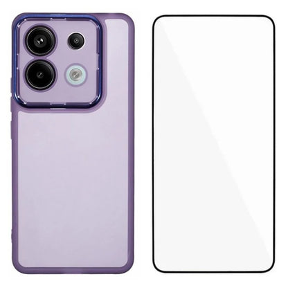 WANLONFENG DKSM Series for Xiaomi Poco X6 5G  /  Redmi Note 13 Pro 5G TPU Case Electroplated Frame with Tempered Glass