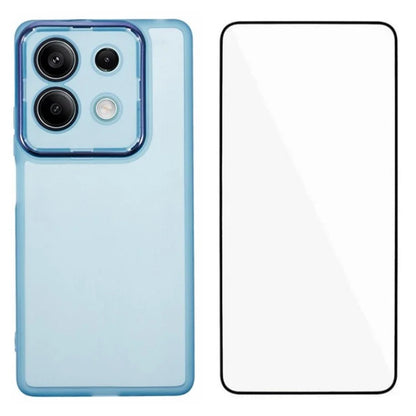 WANLONFENG DKSM Series for Xiaomi Redmi Note 13 5G TPU Case Electroplated Frame with Tempered Glass