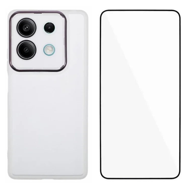 WANLONFENG DKSM Series for Xiaomi Redmi Note 13 5G TPU Case Electroplated Frame with Tempered Glass