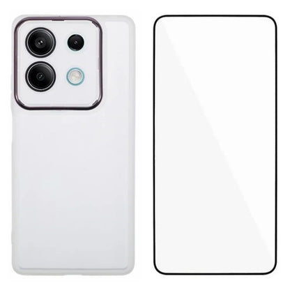 WANLONFENG DKSM Series for Xiaomi Redmi Note 13 5G TPU Case Electroplated Frame with Tempered Glass