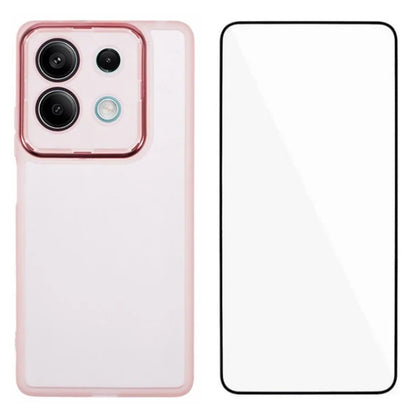 WANLONFENG DKSM Series for Xiaomi Redmi Note 13 5G TPU Case Electroplated Frame with Tempered Glass