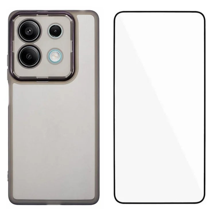 WANLONFENG DKSM Series for Xiaomi Redmi Note 13 5G TPU Case Electroplated Frame with Tempered Glass