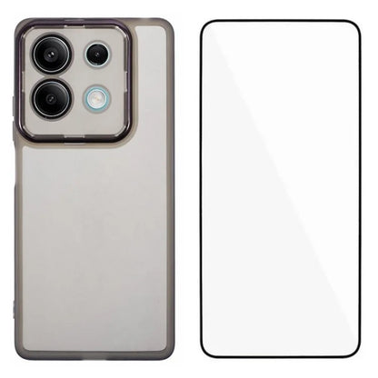 WANLONFENG DKSM Series for Xiaomi Redmi Note 13 5G TPU Case Electroplated Frame with Tempered Glass