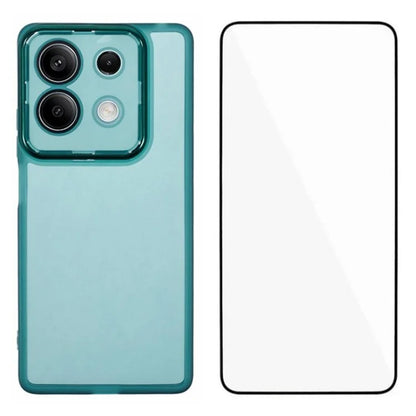 WANLONFENG DKSM Series for Xiaomi Redmi Note 13 5G TPU Case Electroplated Frame with Tempered Glass