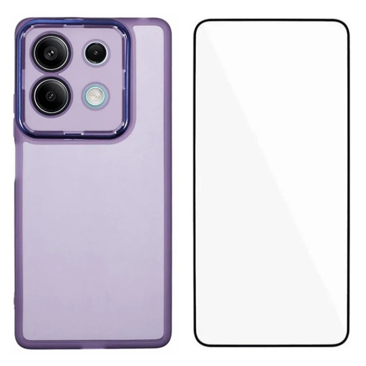 WANLONFENG DKSM Series for Xiaomi Redmi Note 13 5G TPU Case Electroplated Frame with Tempered Glass