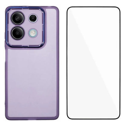 WANLONFENG DKSM Series for Xiaomi Redmi Note 13 5G TPU Case Electroplated Frame with Tempered Glass