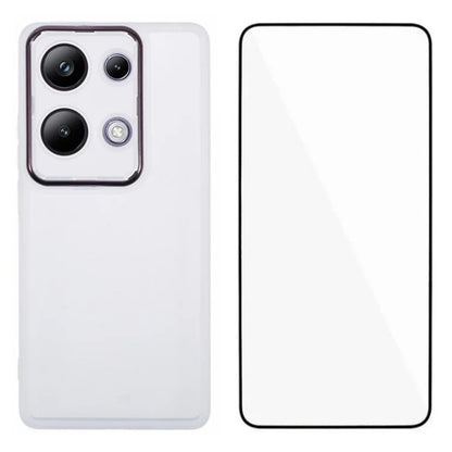 WANLONFENG DKSM Series for Xiaomi Poco M6 Pro 4G  /  Redmi Note 13 Pro 4G TPU Case Electroplated Frame with Tempered Glass