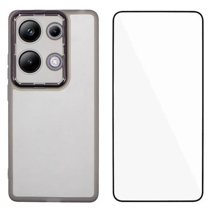 WANLONFENG DKSM Series for Xiaomi Poco M6 Pro 4G  /  Redmi Note 13 Pro 4G TPU Case Electroplated Frame with Tempered Glass