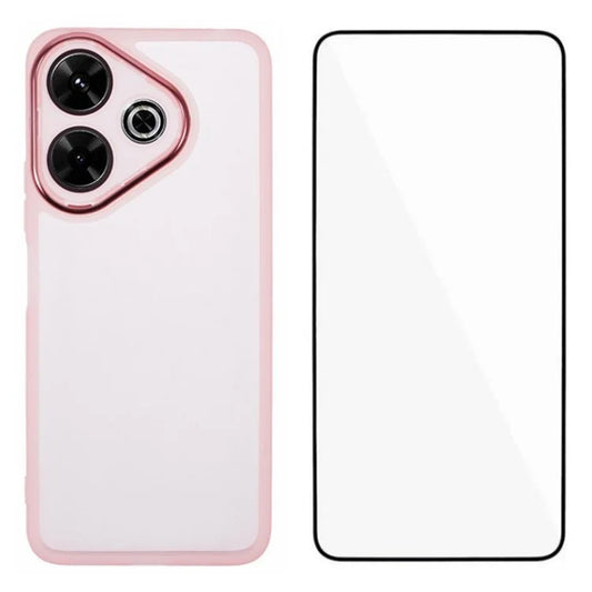 WANLONFENG DKSM Series for Xiaomi Redmi 13 5G  /  4G TPU Case Electroplated Frame with Tempered Glass