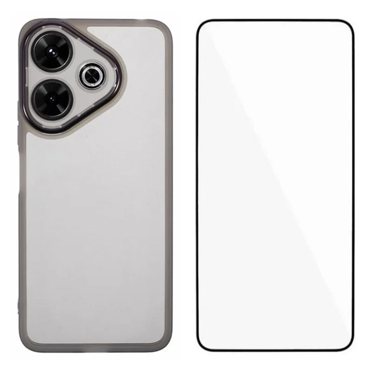 WANLONFENG DKSM Series for Xiaomi Redmi 13 5G  /  4G TPU Case Electroplated Frame with Tempered Glass
