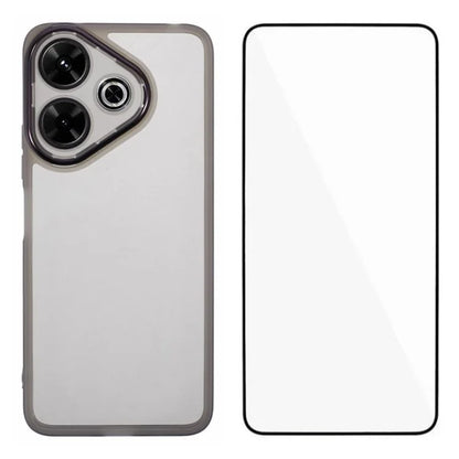 WANLONFENG DKSM Series for Xiaomi Redmi 13 5G  /  4G TPU Case Electroplated Frame with Tempered Glass
