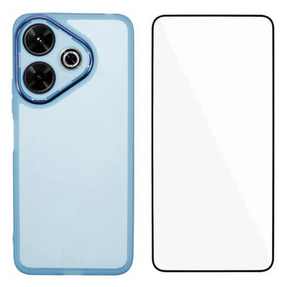 WANLONFENG DKSM Series for Xiaomi Redmi 13 5G  /  4G TPU Case Electroplated Frame with Tempered Glass