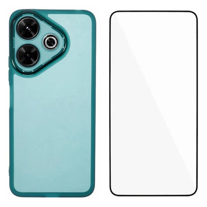 WANLONFENG DKSM Series for Xiaomi Redmi 13 5G  /  4G TPU Case Electroplated Frame with Tempered Glass