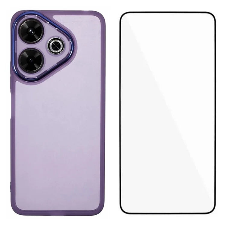WANLONFENG DKSM Series for Xiaomi Redmi 13 5G  /  4G TPU Case Electroplated Frame with Tempered Glass