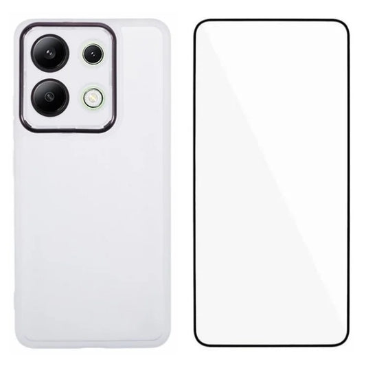 WANLONFENG DKSM Series for Xiaomi Redmi Note 13 4G TPU Case Electroplated Frame with Tempered Glass