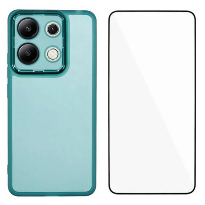 WANLONFENG DKSM Series for Xiaomi Redmi Note 13 4G TPU Case Electroplated Frame with Tempered Glass