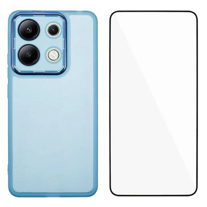 WANLONFENG DKSM Series for Xiaomi Redmi Note 13 4G TPU Case Electroplated Frame with Tempered Glass