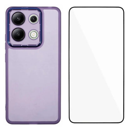 WANLONFENG DKSM Series for Xiaomi Redmi Note 13 4G TPU Case Electroplated Frame with Tempered Glass