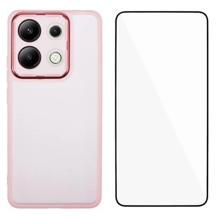 WANLONFENG DKSM Series for Xiaomi Redmi Note 13 4G TPU Case Electroplated Frame with Tempered Glass