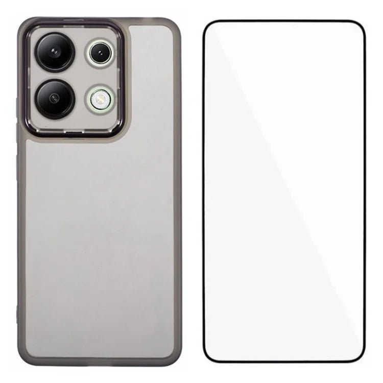 WANLONFENG DKSM Series for Xiaomi Redmi Note 13 4G TPU Case Electroplated Frame with Tempered Glass